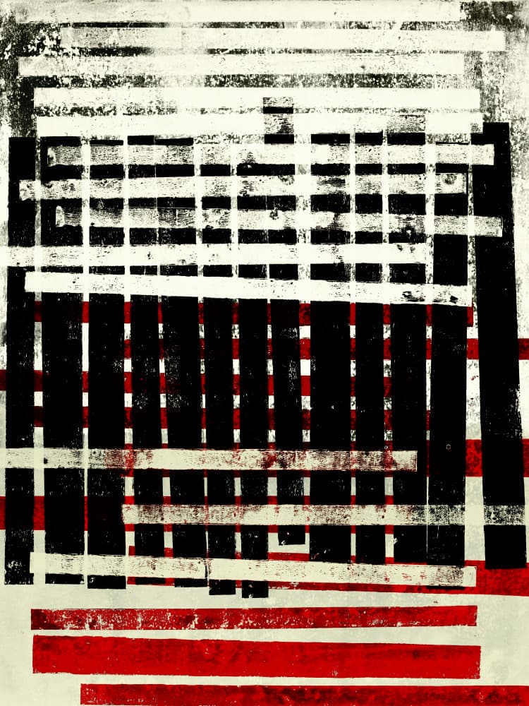 Stark Grid Abstraction by Petr Strnad — canvas wall art