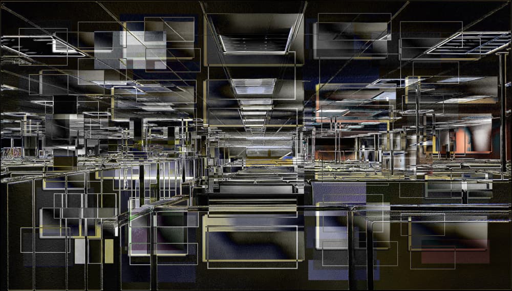 Geometric Cyber City by Porter Thomas — canvas wall art