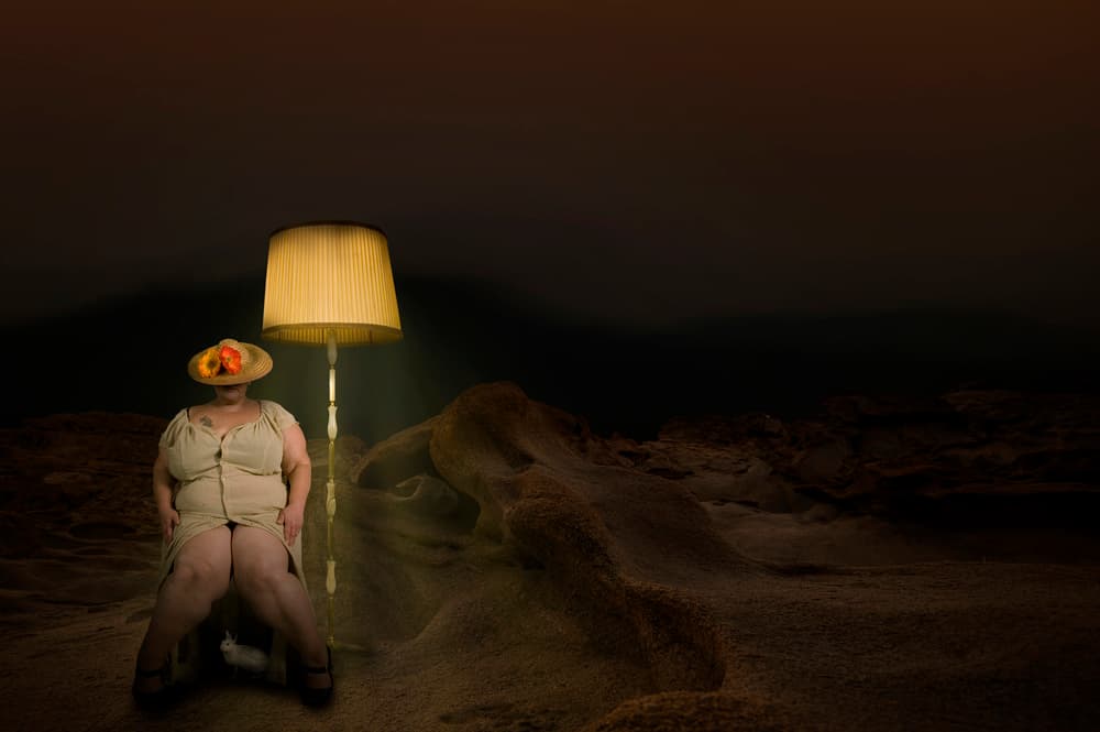 Surreal Woman With Rabbit by Christine von Diepenbroek — canvas wall art