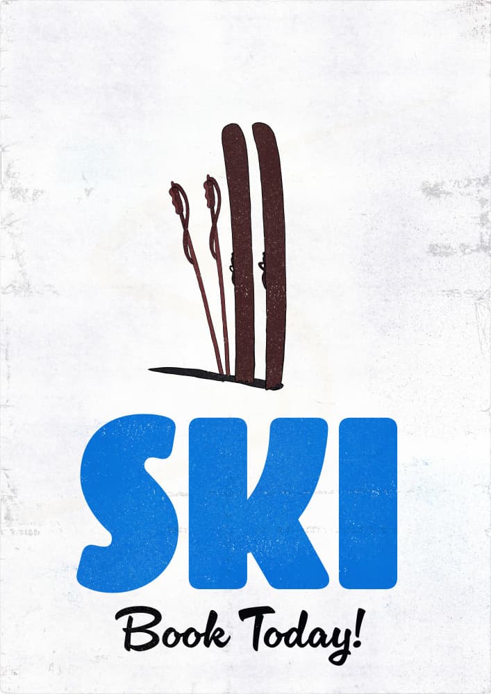 Retro Ski Book Today by Nicholas — canvas wall art