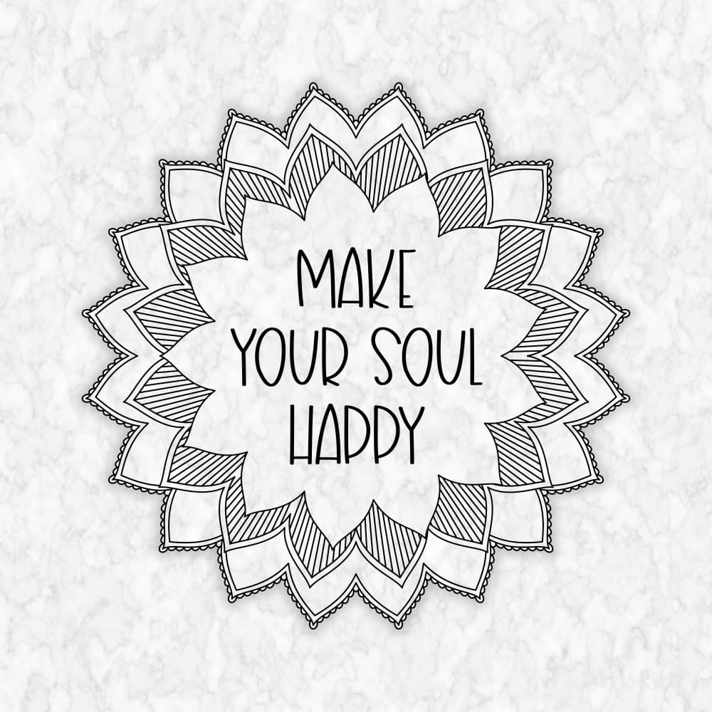 Happy Soul Mandala Quote by Martina — canvas wall art