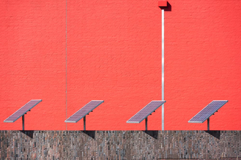 Red Wall Solar Panels by Greetje van Son — canvas wall art