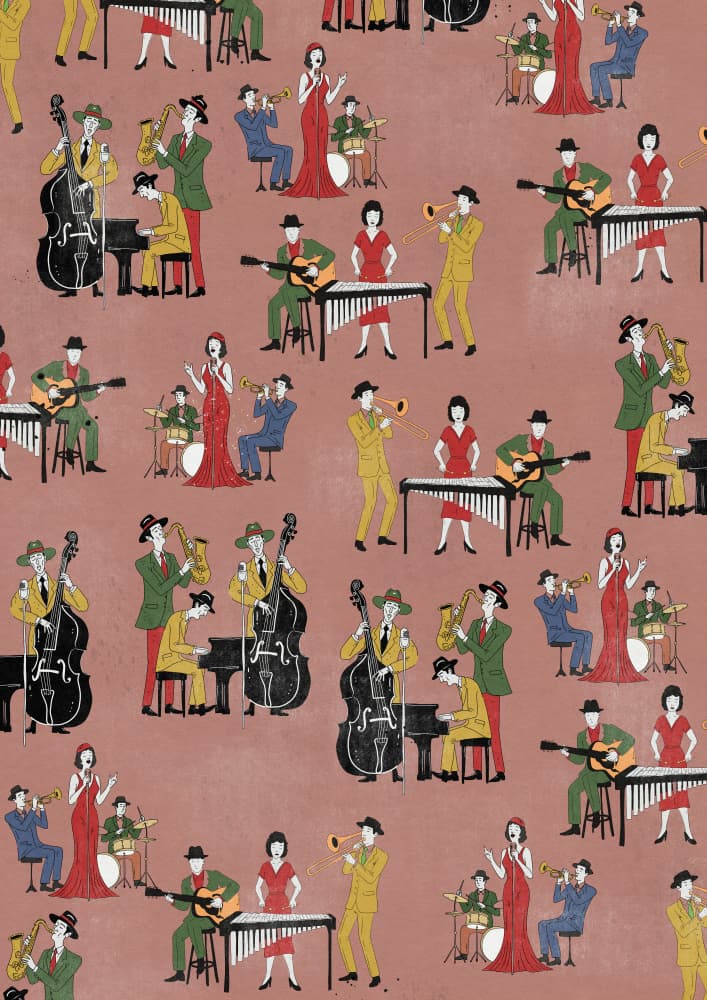 Art Deco Jazz Band by Nicholas — canvas wall art
