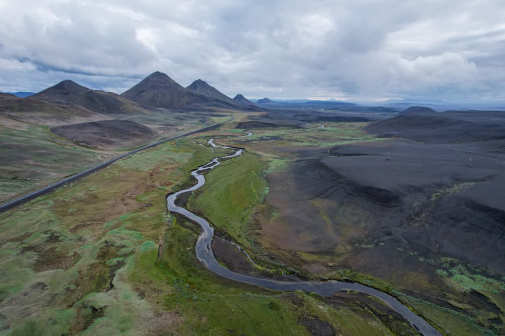 Volcanic River Landscape by Martin Blahák — canvas wall art