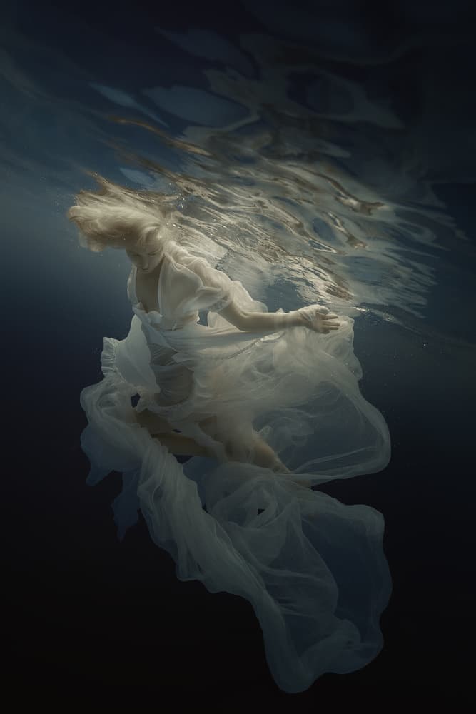 Ethereal Woman Underwater by Dmitry Frizel — canvas wall art