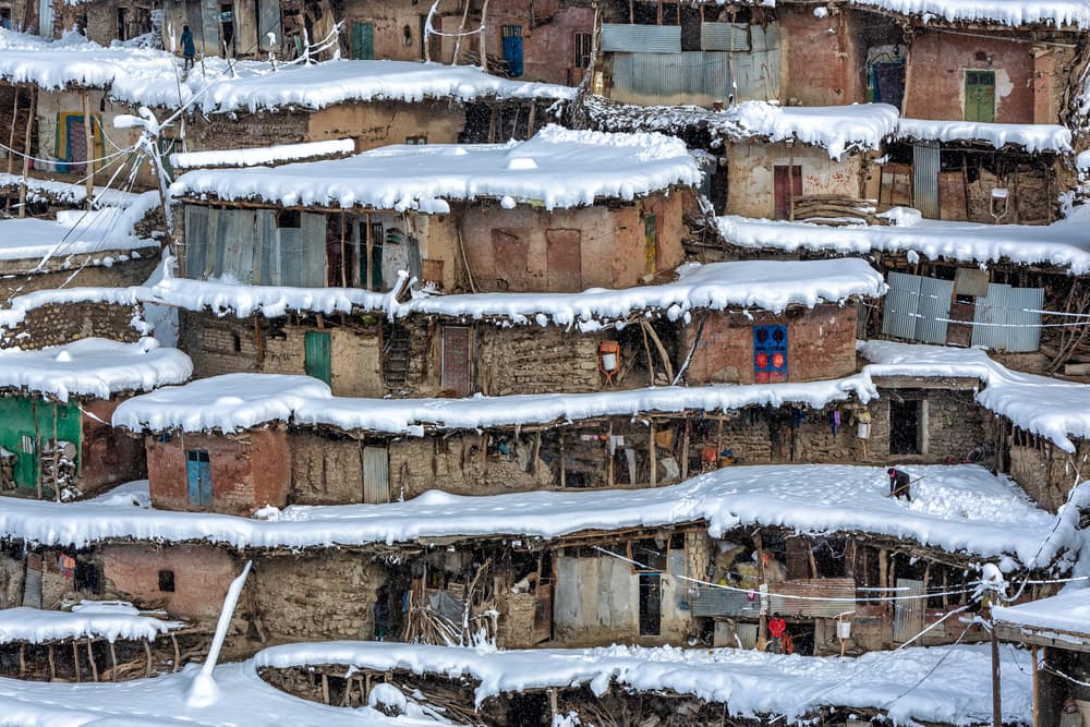 Snowy Mountain Village by Mohammadreza Momeni — canvas wall art
