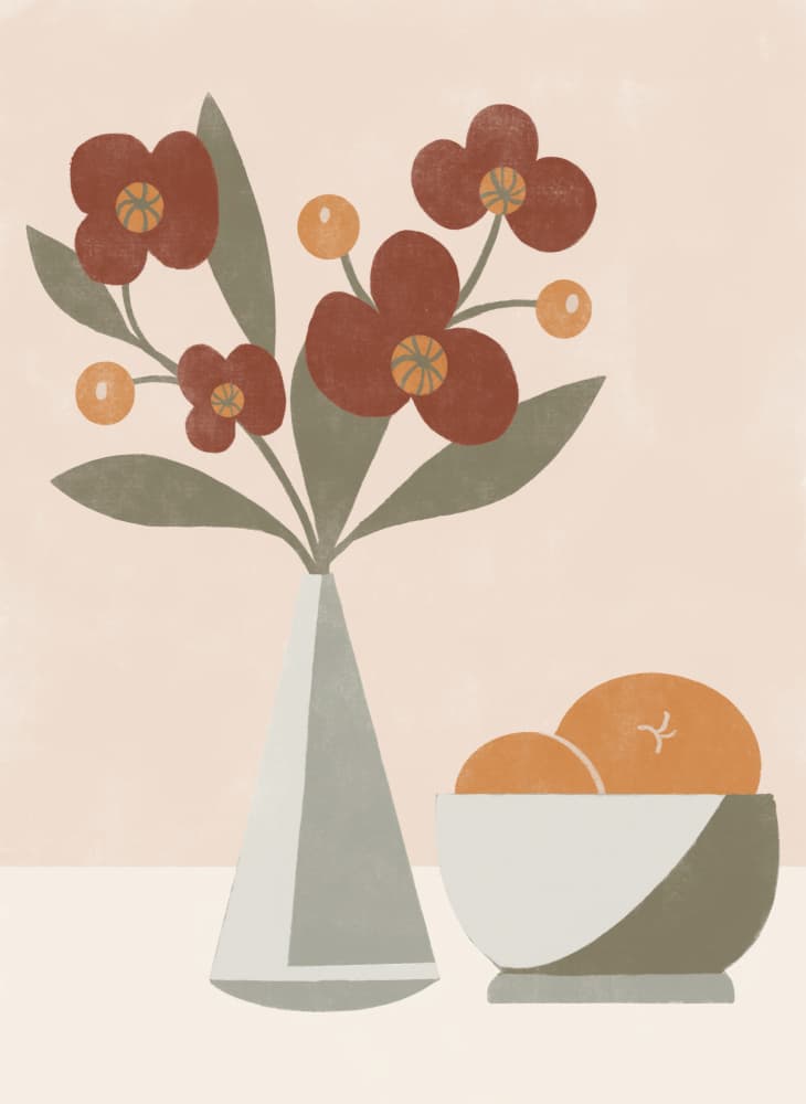 Modern Floral Still Life by Las3curiosas — canvas wall art