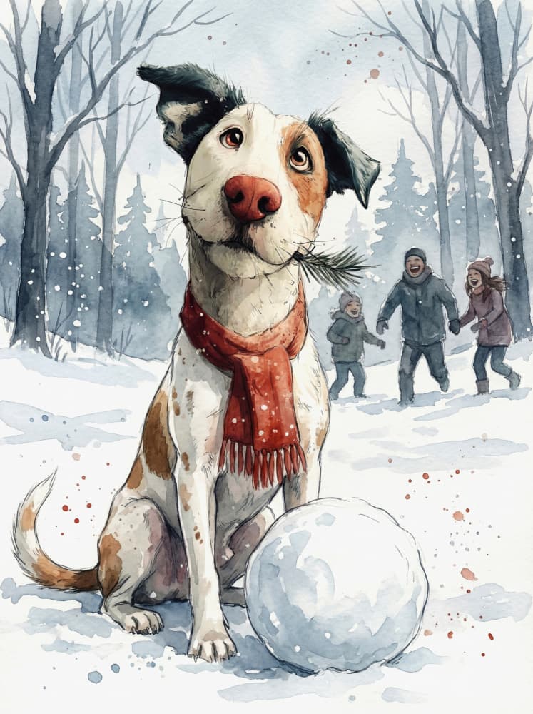 Frosty- Festive Animals-13 by Emel Tunaboylu — canvas wall art
