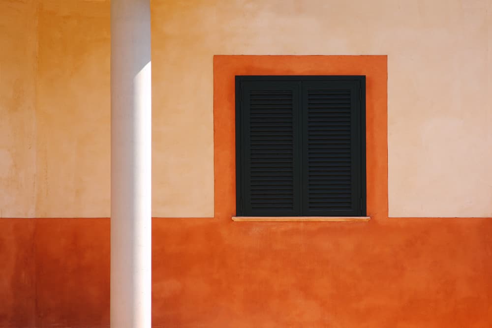 Orange Wall White Column by Rolf Endermann — canvas wall art