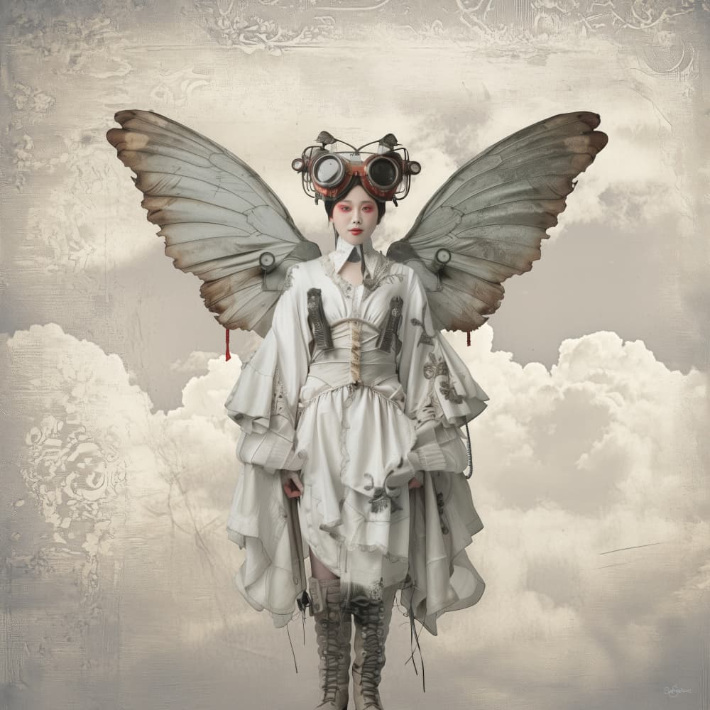 Steampunk Cloud Angel by Sue Skellern — canvas wall art