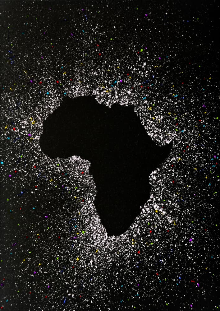 Galaxy Africa Map by Carlo Kaminski — canvas wall art