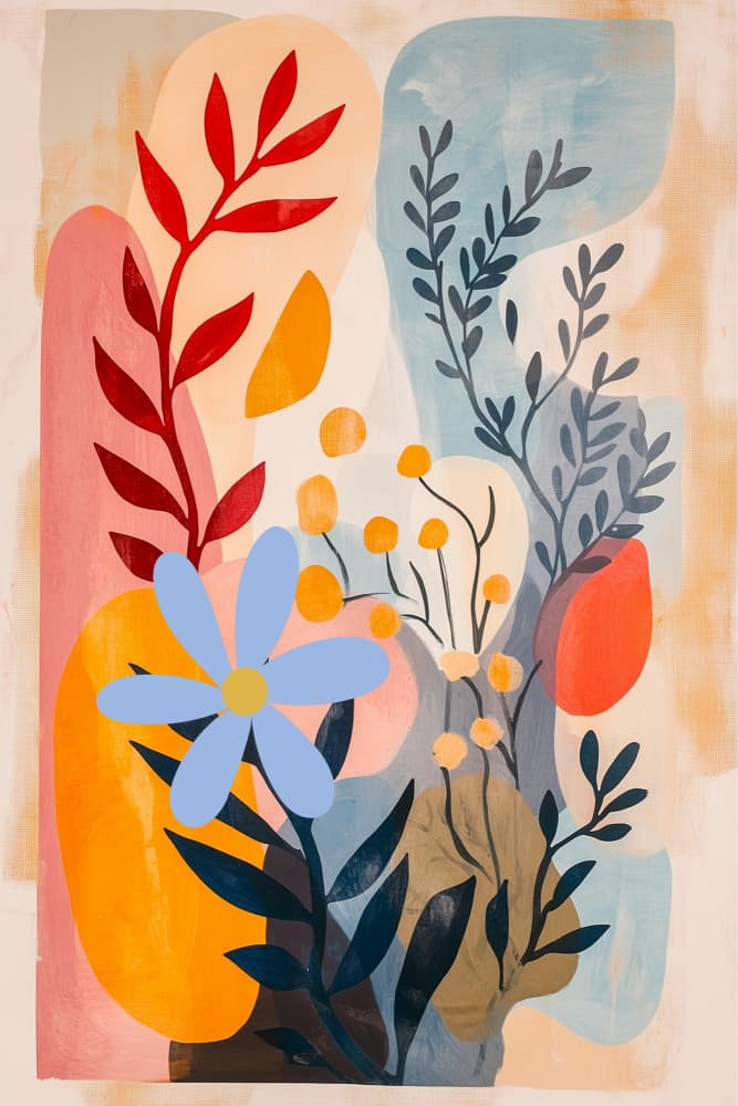 Modern Floral 2 by Sally Ann Moss — canvas wall art