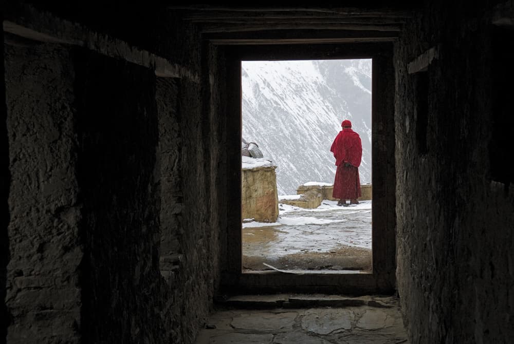 Monk's Winter Mountain View by Benton Murphy — canvas wall art
