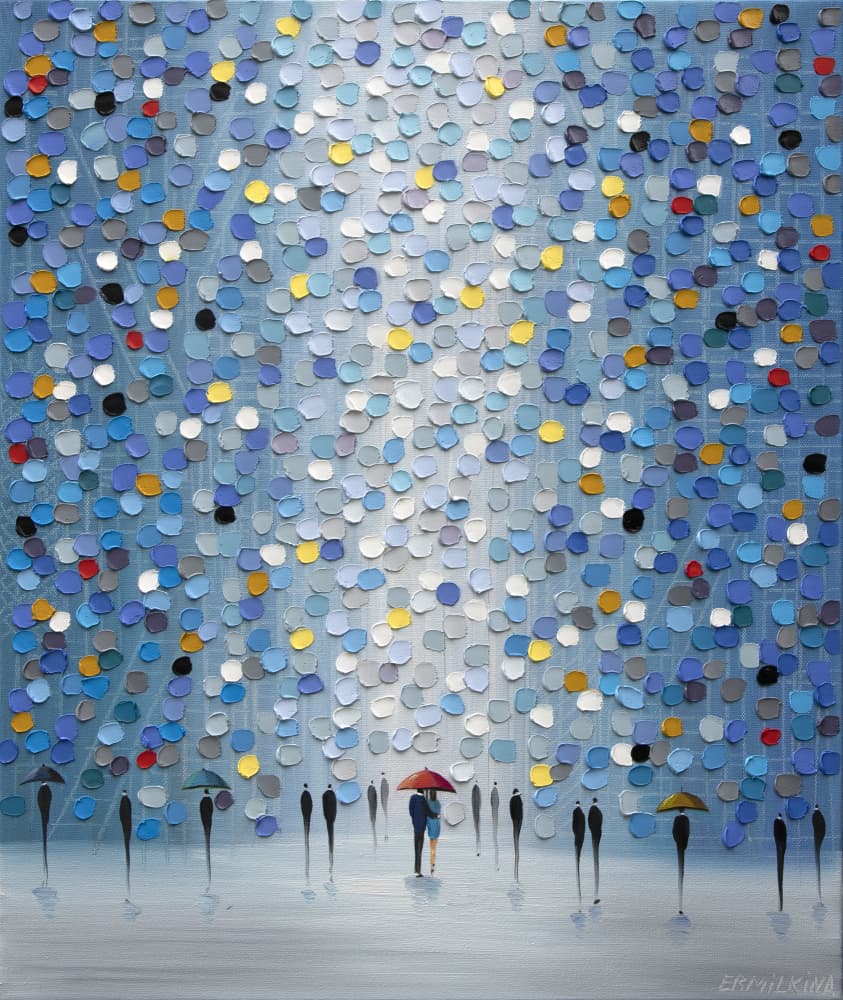 Love In The Rain by Ekaterina Ermilkina — canvas wall art