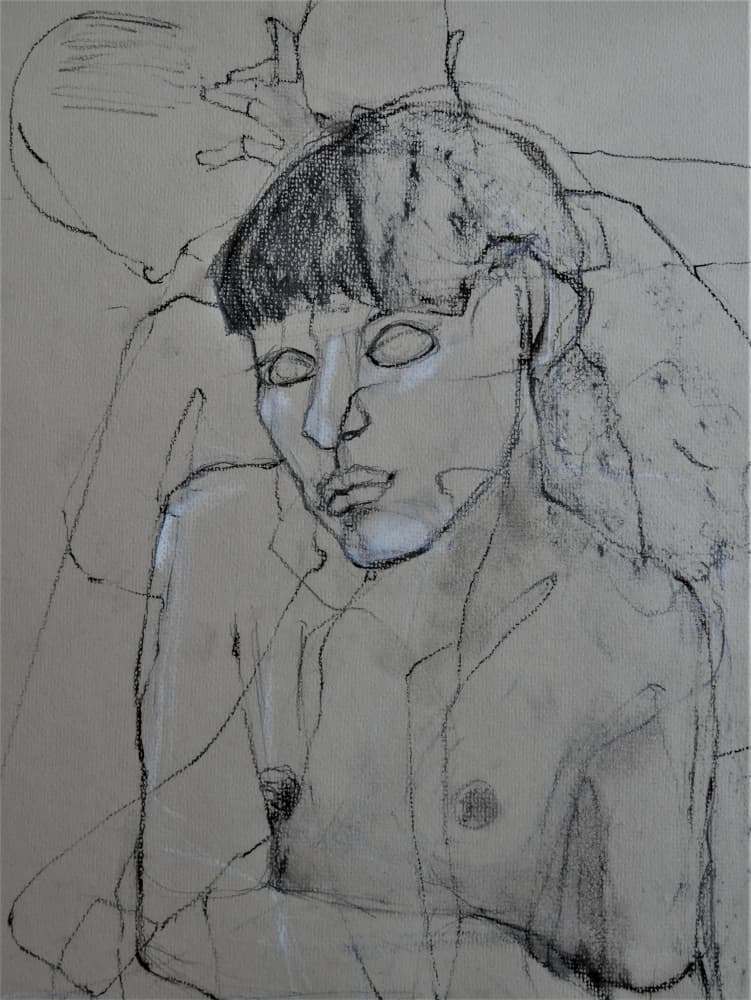 Charcoal Nude Figure by Doris Schmitz — canvas wall art