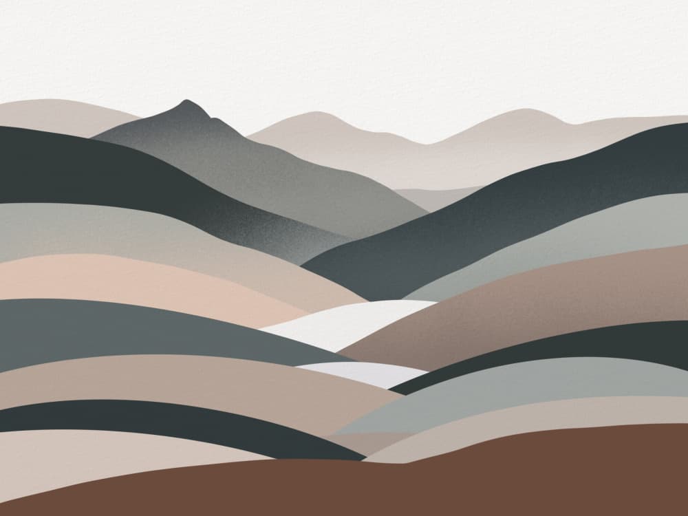 Serene Abstract Mountains by Little Dean — canvas wall art