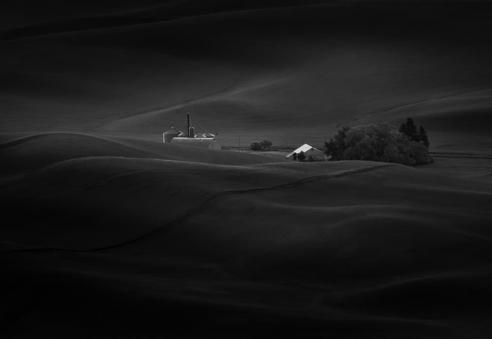 Dramatic Rolling Hills Farm by James Lu — canvas wall art