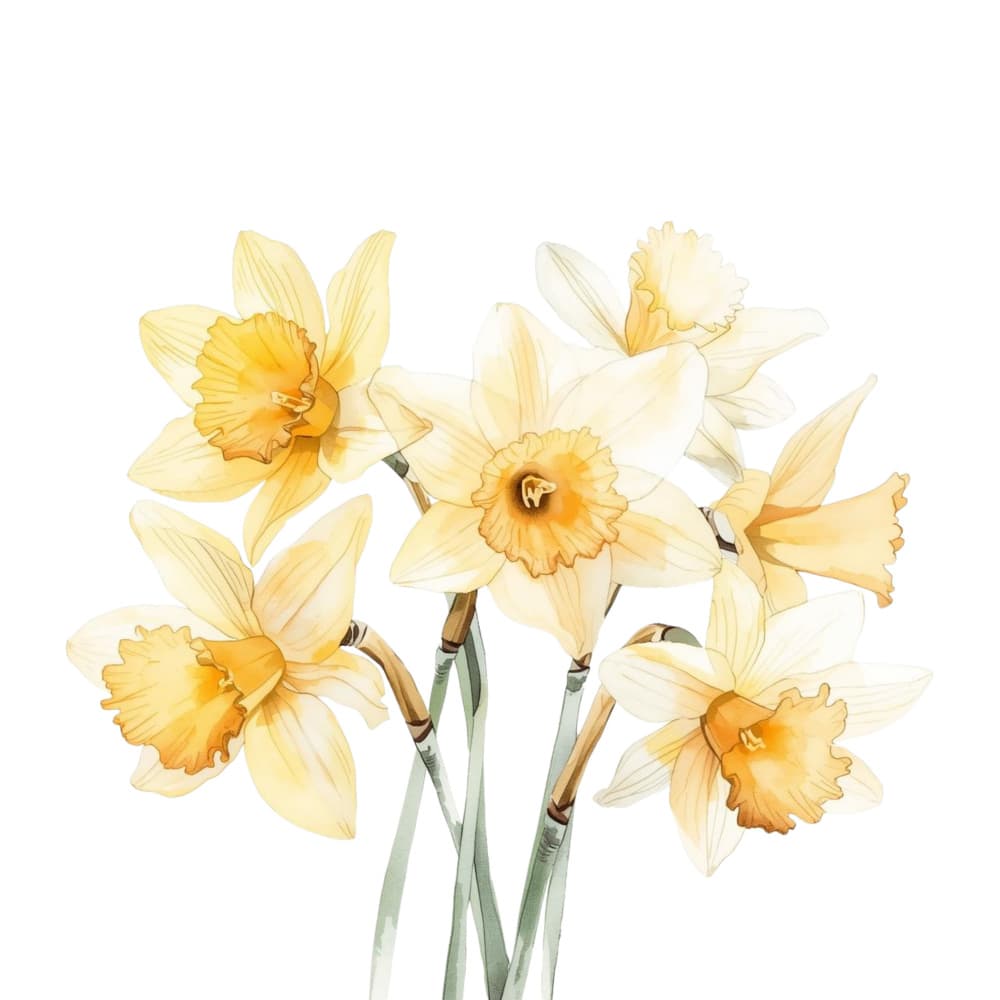 Yellow Spring Daffodils by Ohkimiko — canvas wall art