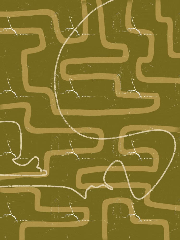 Earthy Contour Maze by Yuli Saputra — canvas wall art