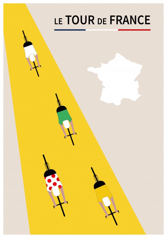 Tour de France Cyclists by Paperago — canvas wall art