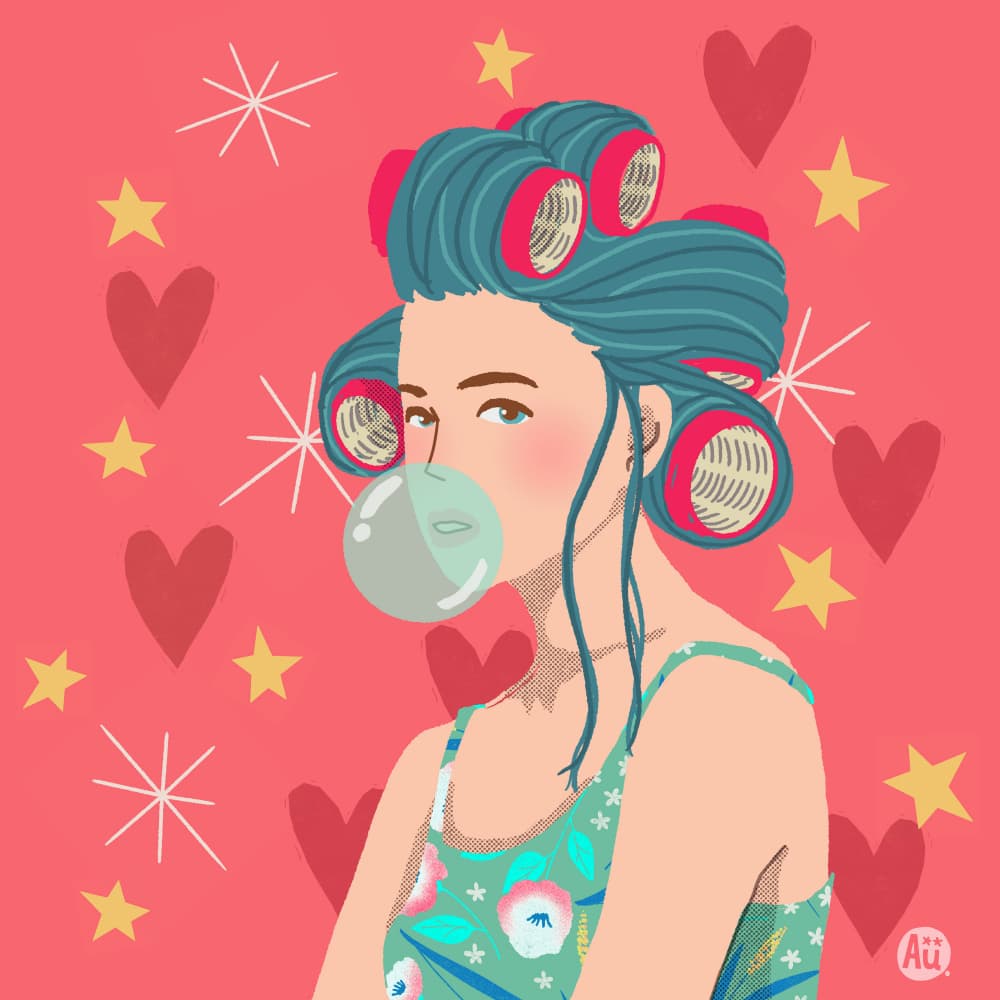 Bubble Gum Girl by Aia Ueno — canvas wall art