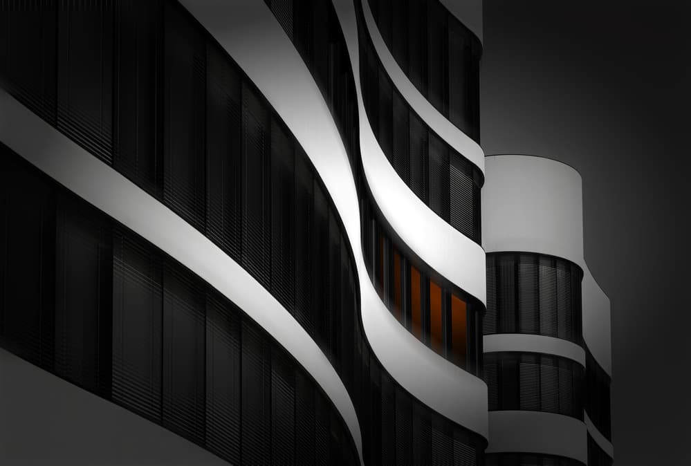 Architectural Orange Window by Hans-Wolfgang Hawerkamp — canvas wall art