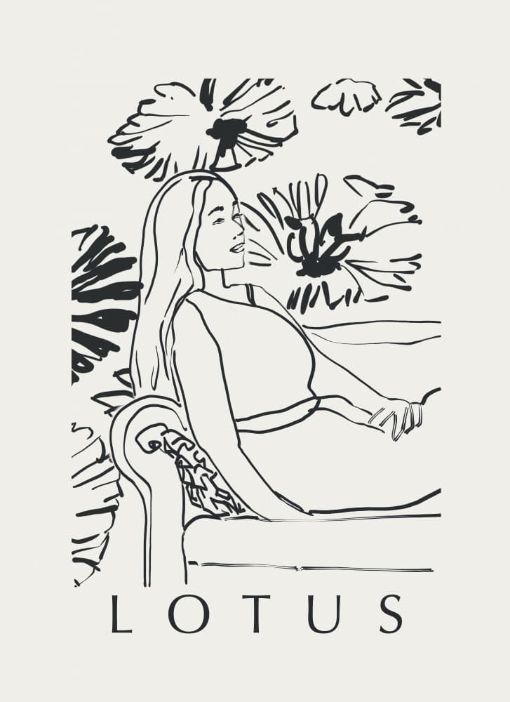 Lotus Lounge Woman by Beate Tubach — canvas wall art