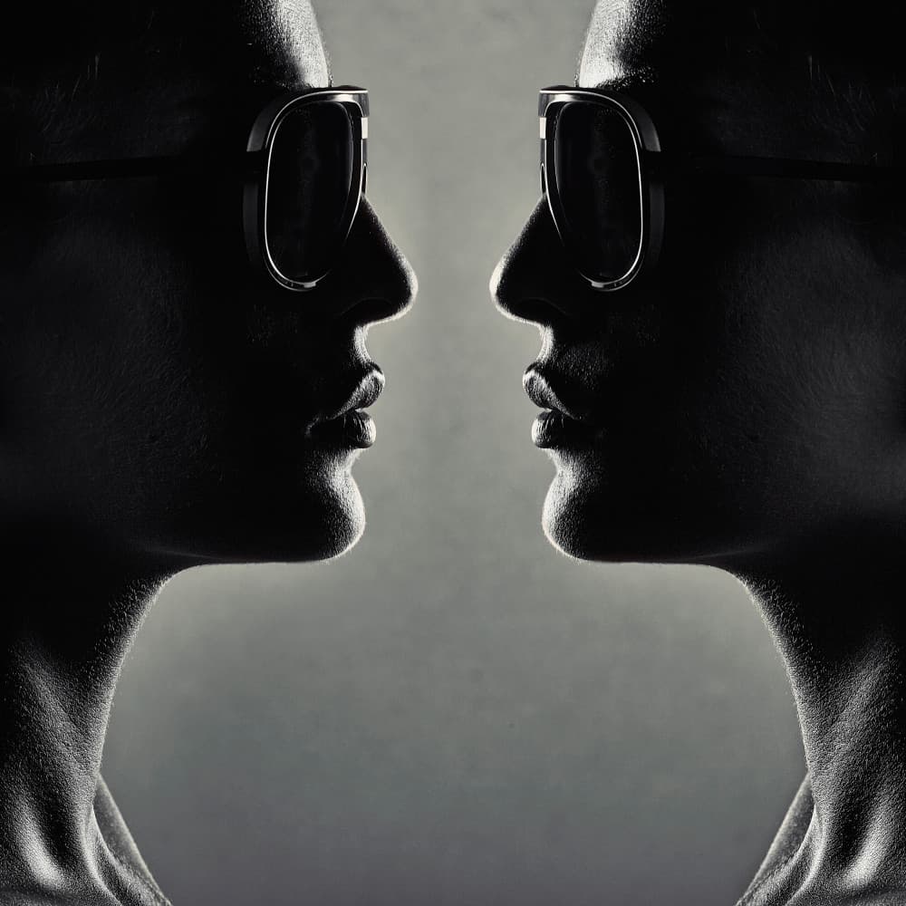 Chic Mirrored Profiles by Oren Hayman — canvas wall art