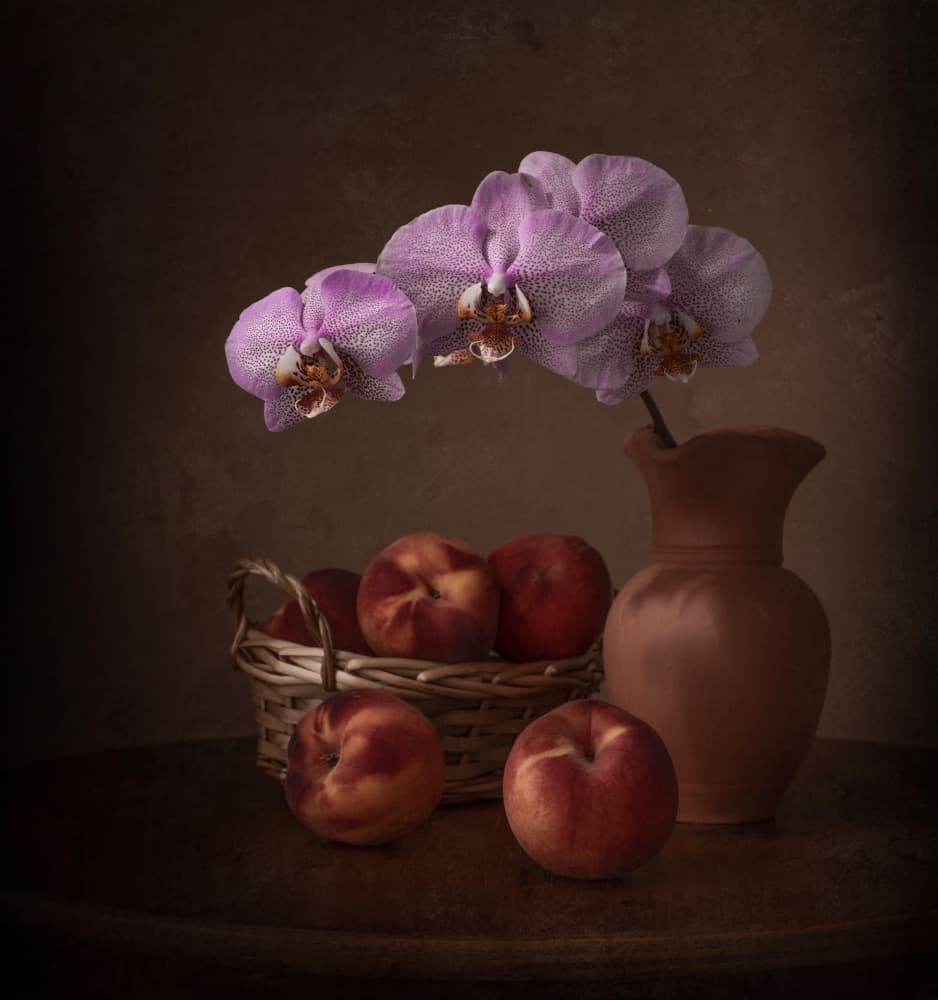 Fresh peaches by Margareth Perfoncio — canvas wall art