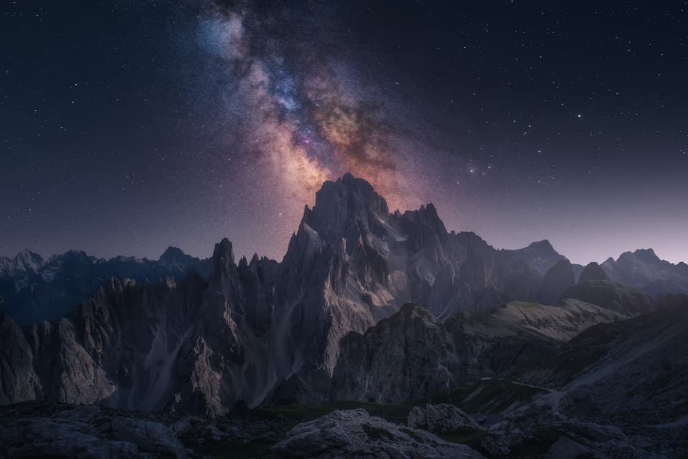 Cosmic Mountain Night by Carlos F. Turienzo — canvas wall art