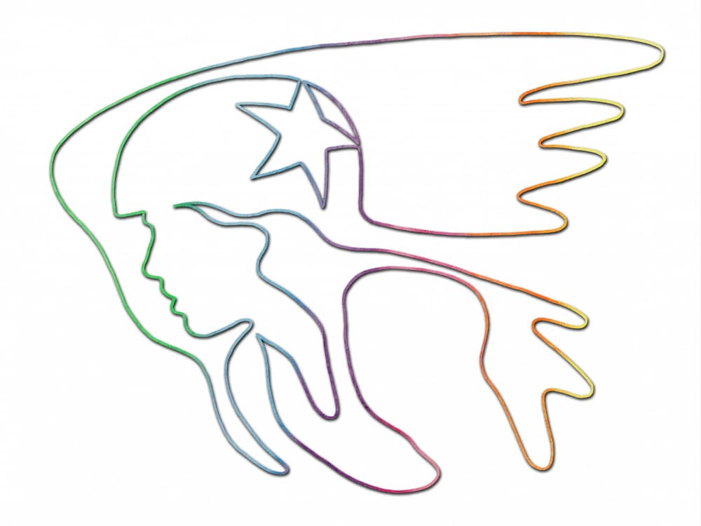 Colorful Dreamer Profile by Natalie Bruns — canvas wall art
