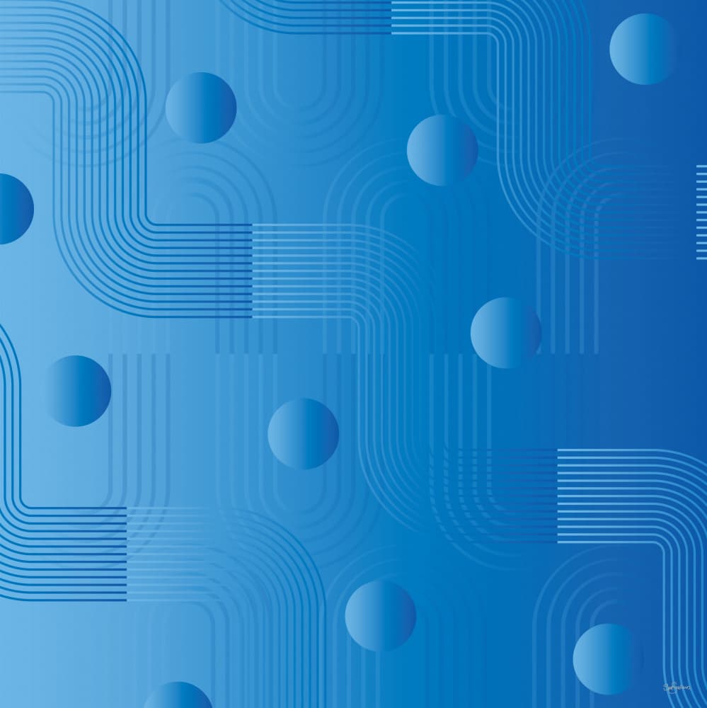 Blue Geometric Flow by Sue Skellern — canvas wall art