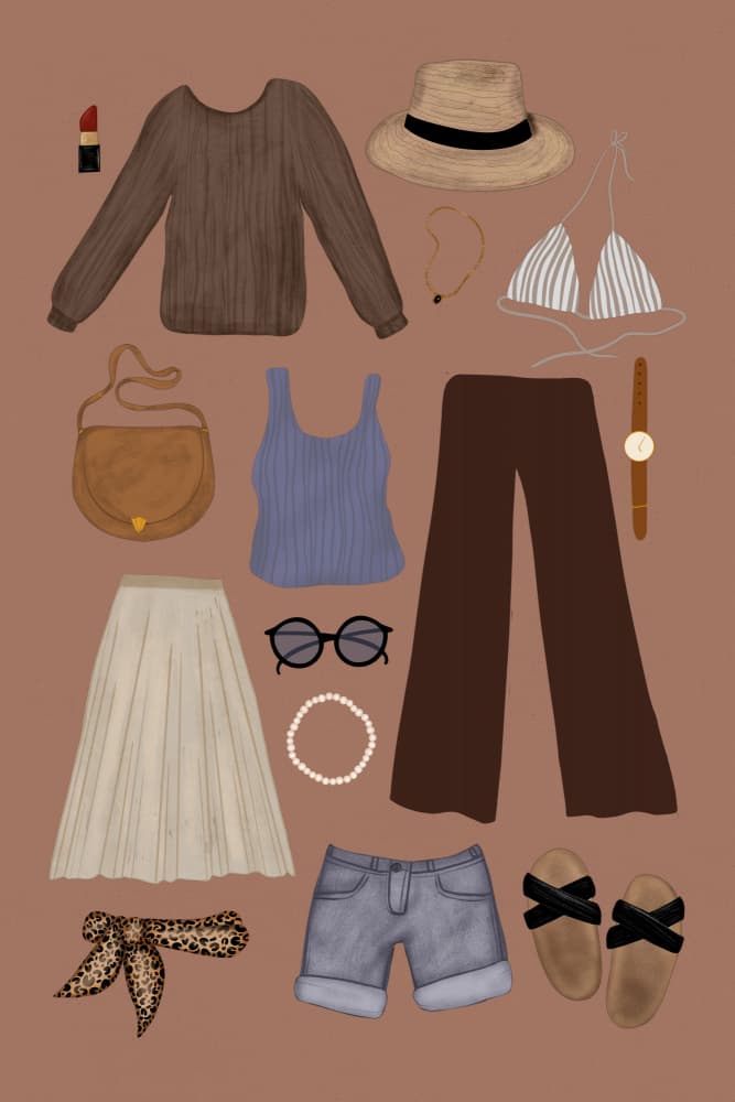 Chic Vacation Wardrobe by EMELIEmaria — canvas wall art