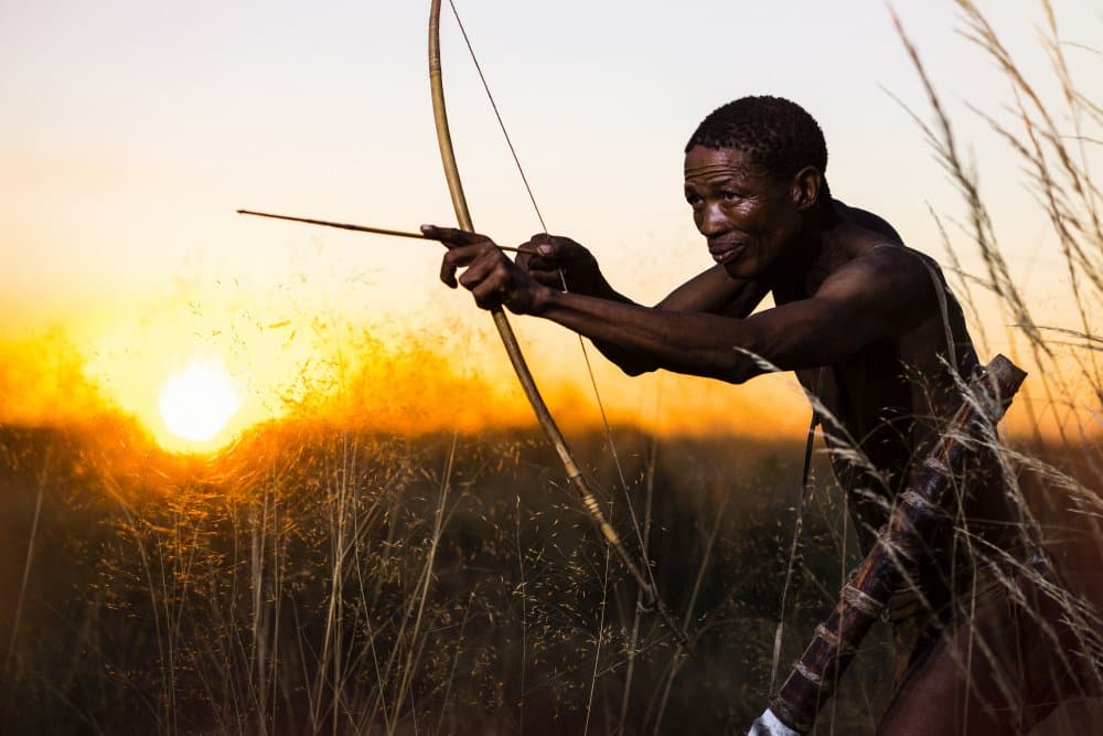 Tribal Hunter Sunset by Goran Jovic — canvas wall art