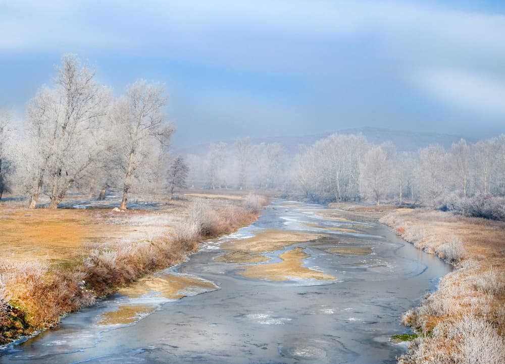 Frosted Winter River by Cristian Andreescu — canvas wall art