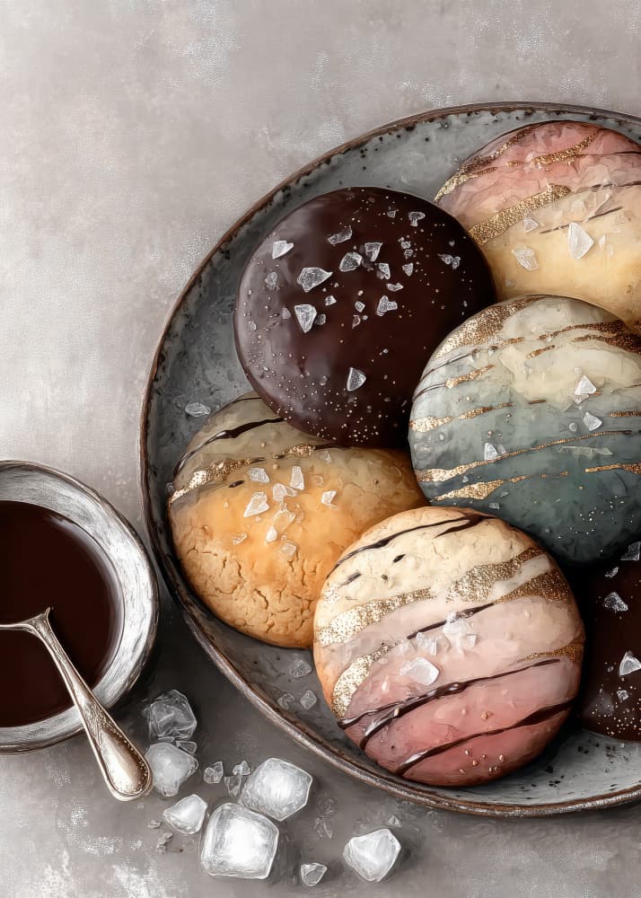 Colorful Marbled Cookies by Justyna Jaszke — canvas wall art