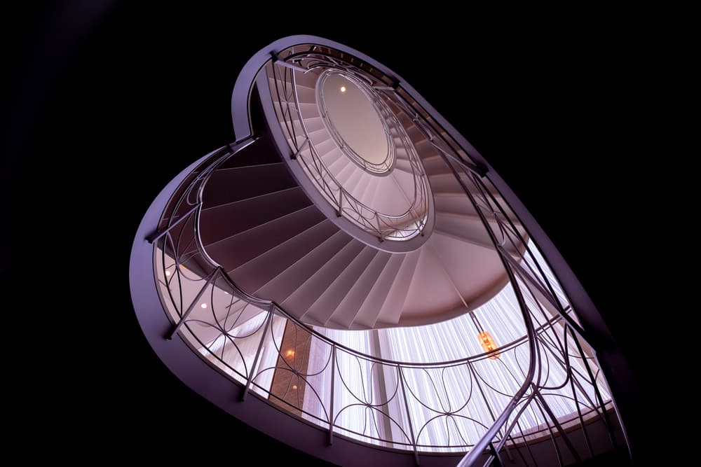 Elegant Spiral Staircase by Tomoshi Hara — canvas wall art