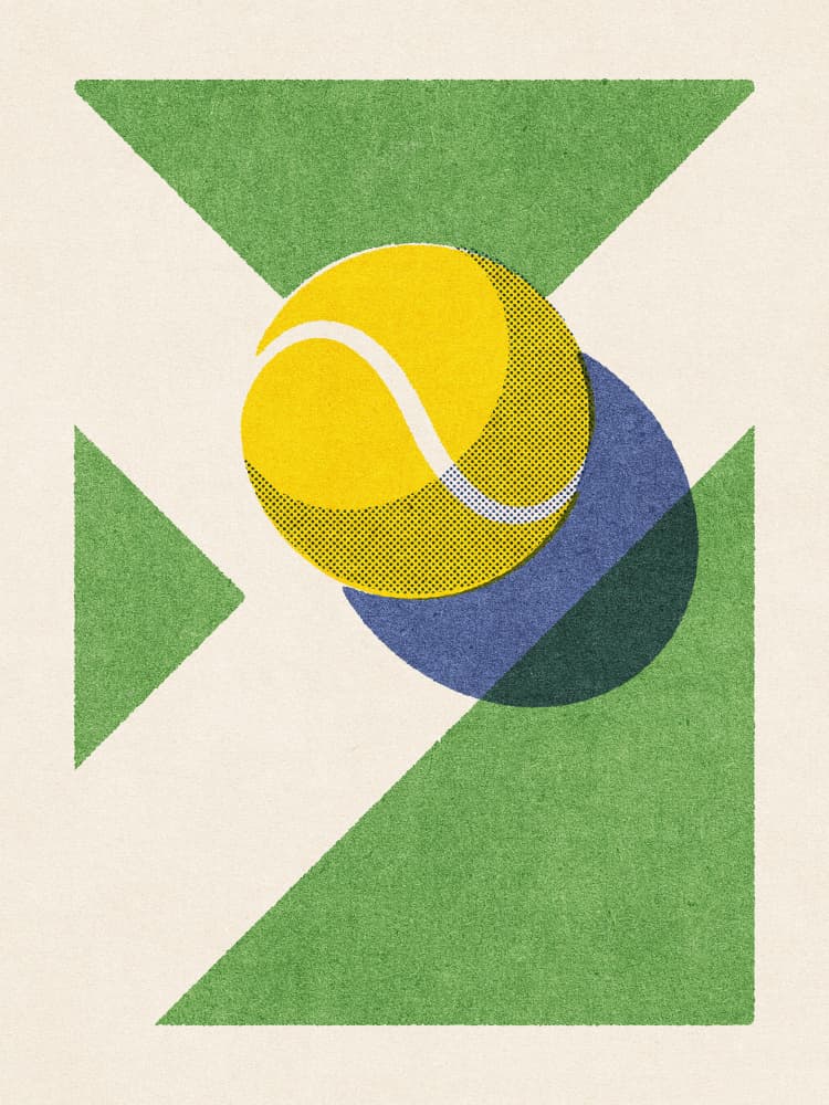 Green Court Tennis Ball by Daniel Coulmann — canvas wall art