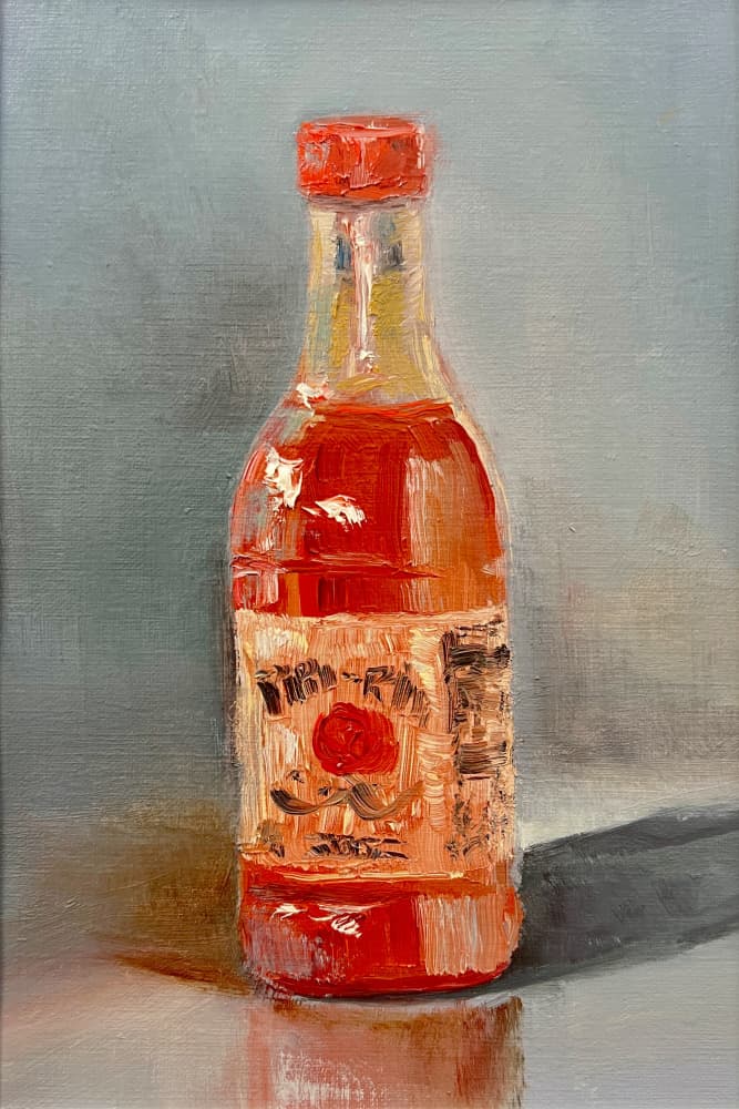 Vibrant Hot Sauce Bottle by Marina Kozyr — canvas wall art