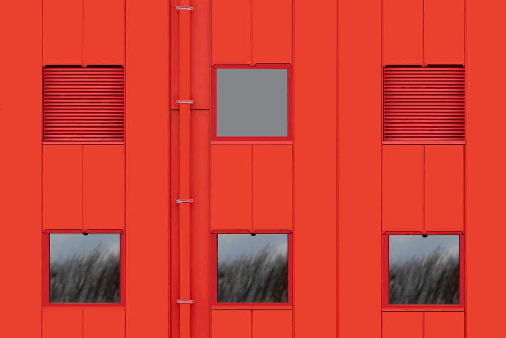 Striking Red Architecture by Jan Niezen — canvas wall art