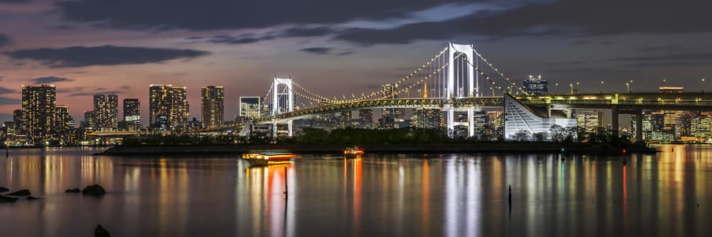 Tokyo Bay Evening Glow by Melanie Viola — canvas wall art