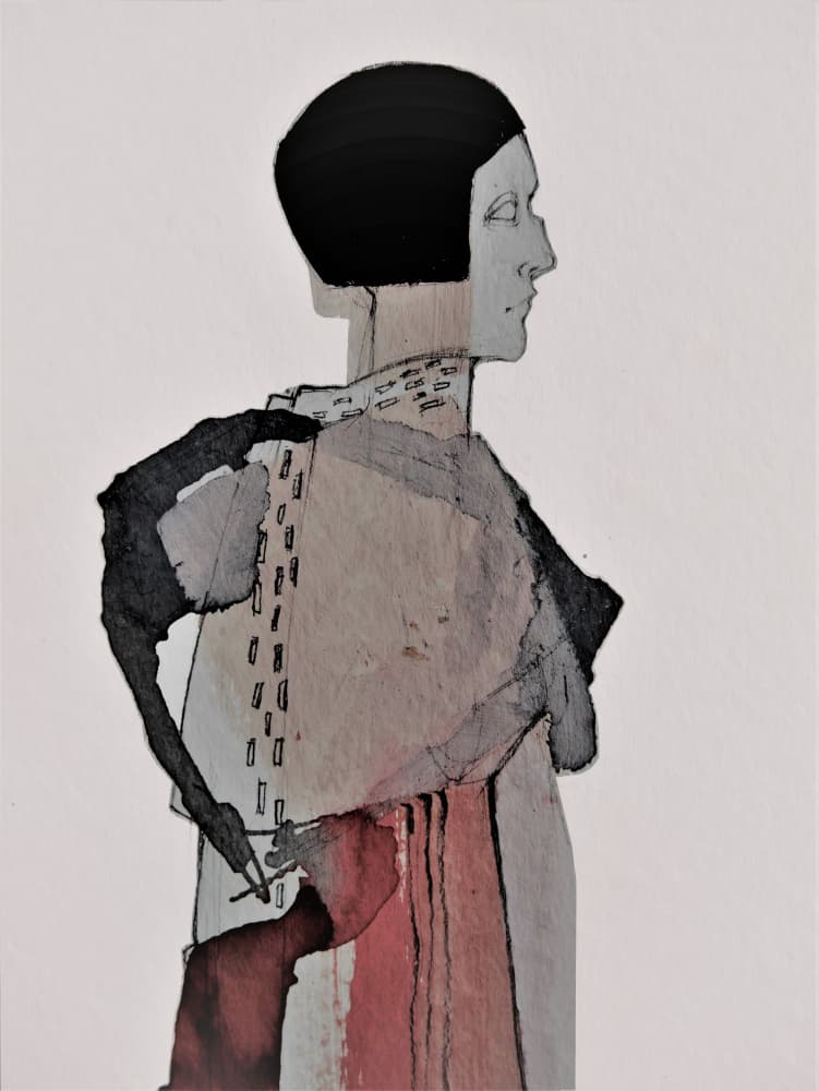 Abstract Woman Profile by Doris Schmitz — canvas wall art