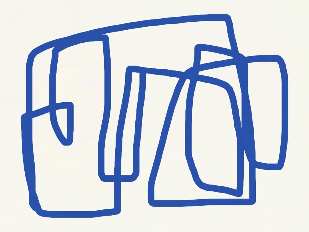 Fluid Blue Shapes by Little Dean — canvas wall art