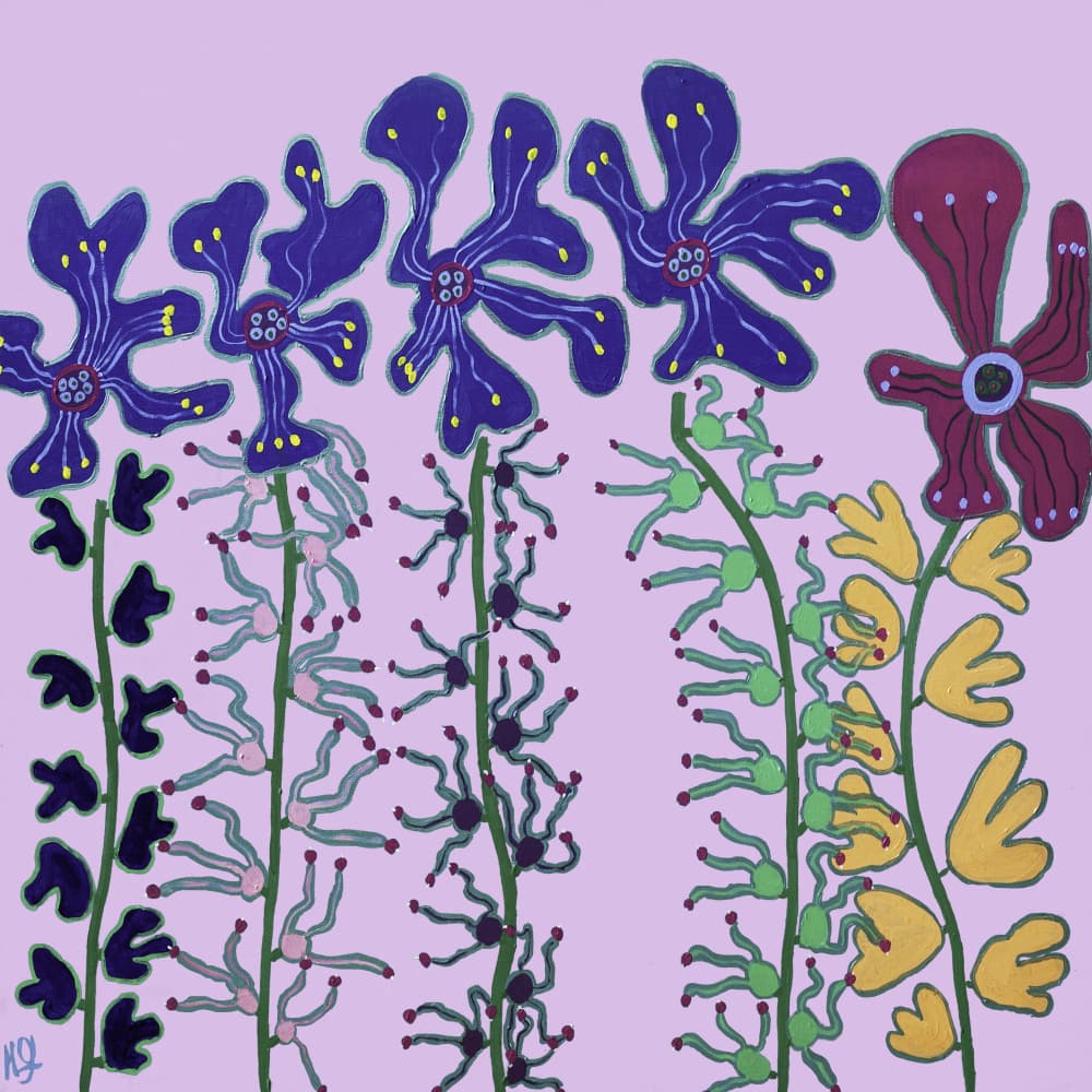Whimsical Garden Blooms by Helen Joynson — canvas wall art