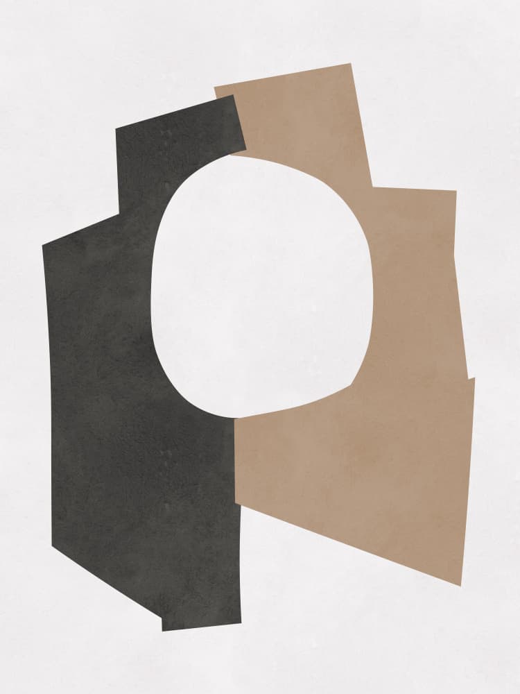 Neutral Abstract Forms by Vitor Costa — canvas wall art