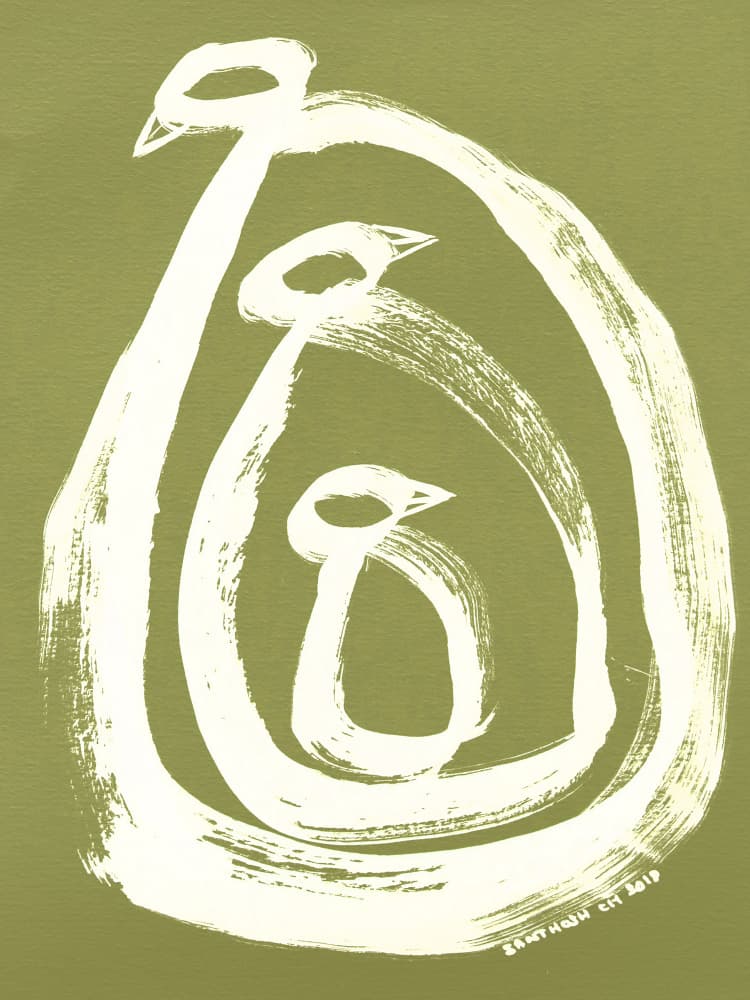 Abstract Bird Family by Santhosh ch — canvas wall art