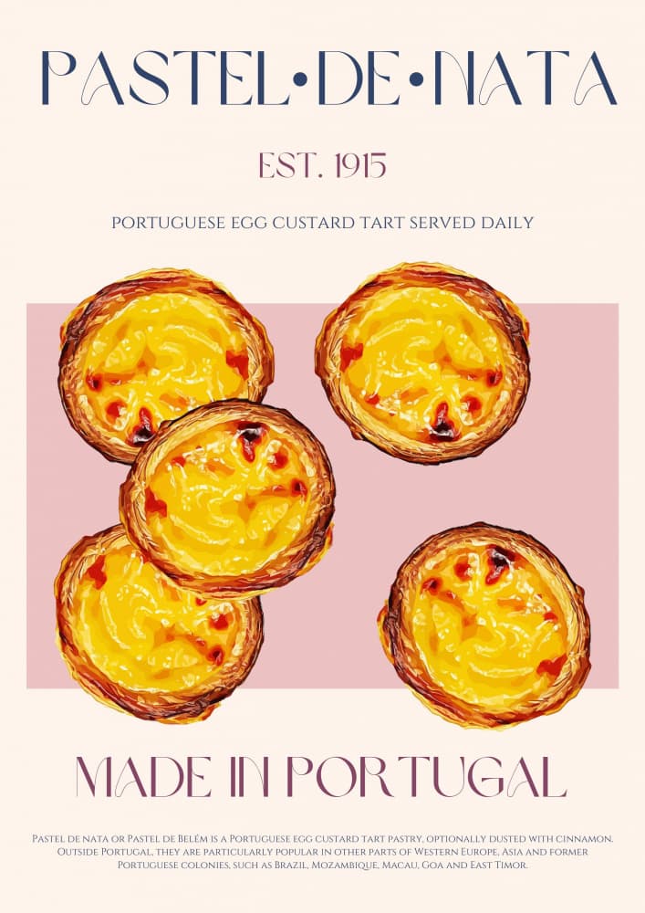 Portuguese Custard Tarts by Nazma Khokhar — canvas wall art
