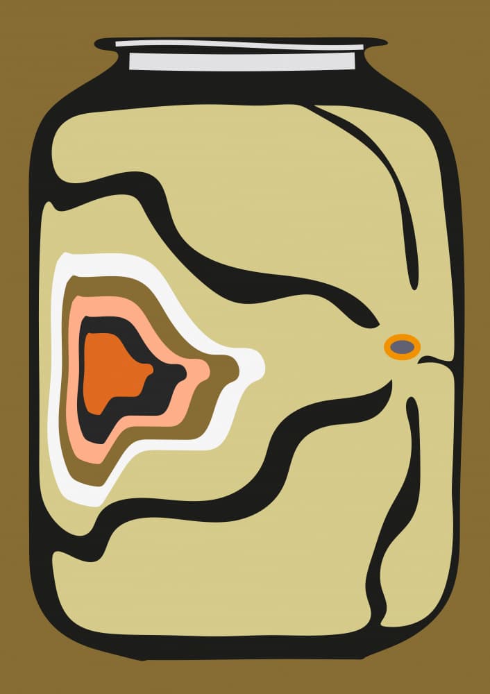 Abstract Layered Jar by Frances Collett — canvas wall art