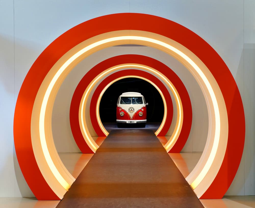 Retro Van Light Tunnel by Erhard Batzdorf — canvas wall art