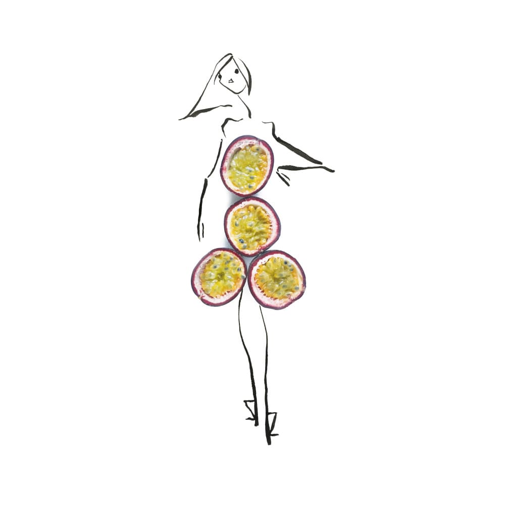 Passion Fruit Fashion Sketch by Gretchen Roehrs — canvas wall art